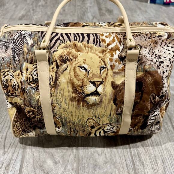 African Animal Safari Themed Medium Duffle & Small Crossbody bag - Picture 3 of 15